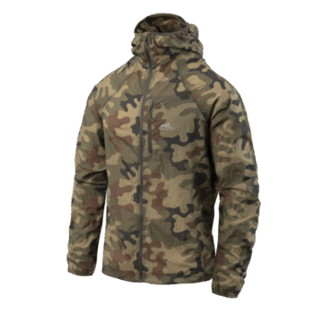 Kurtka Wiatrówka Turystyczna Outdoorowa TRAMONTANE – WindPack® Nylon – PL Woodland Helikon-Tex