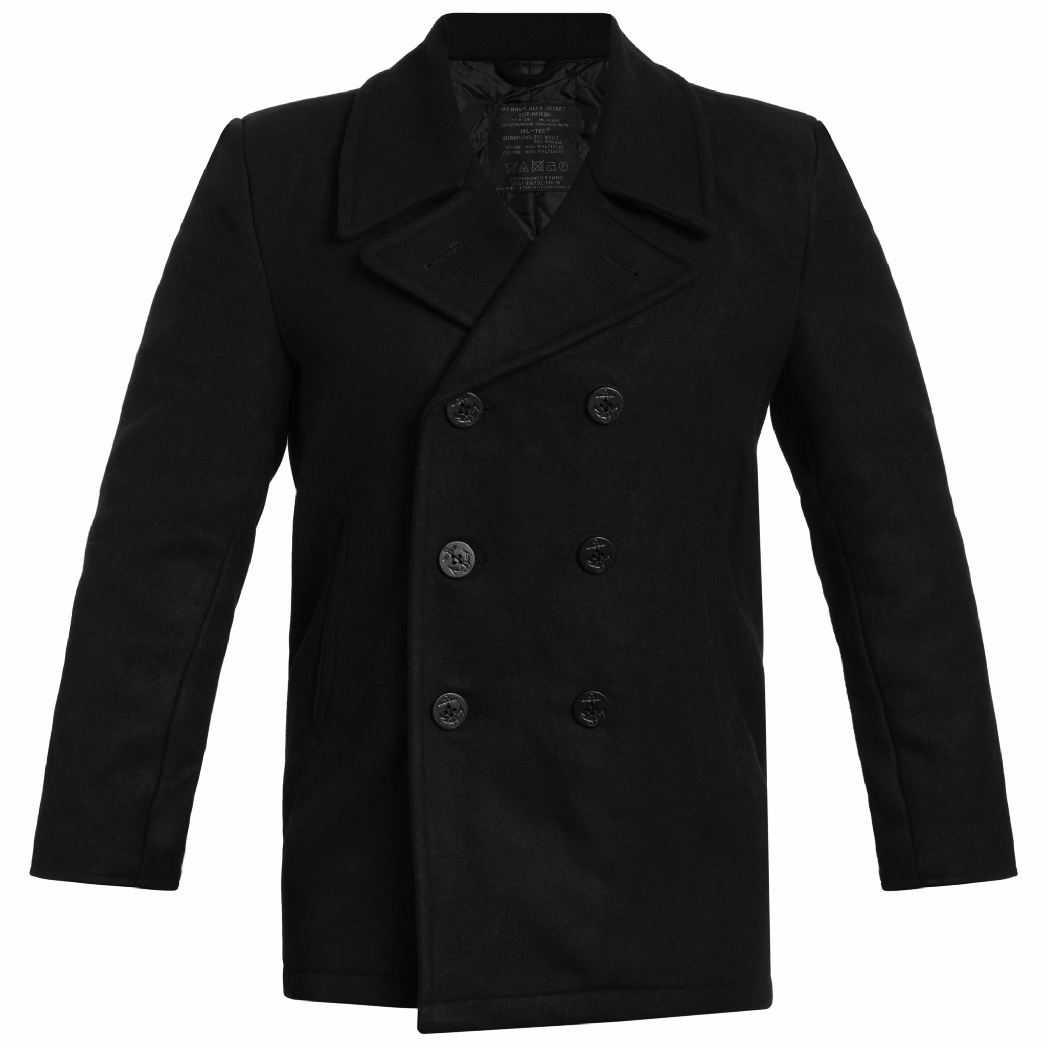 KURTKA BOSMANKA US Navy Coat Replika Czarna Mil-Tec KURTKA BOSMANKA US Navy Coat Replika Czarna Mil-Tec